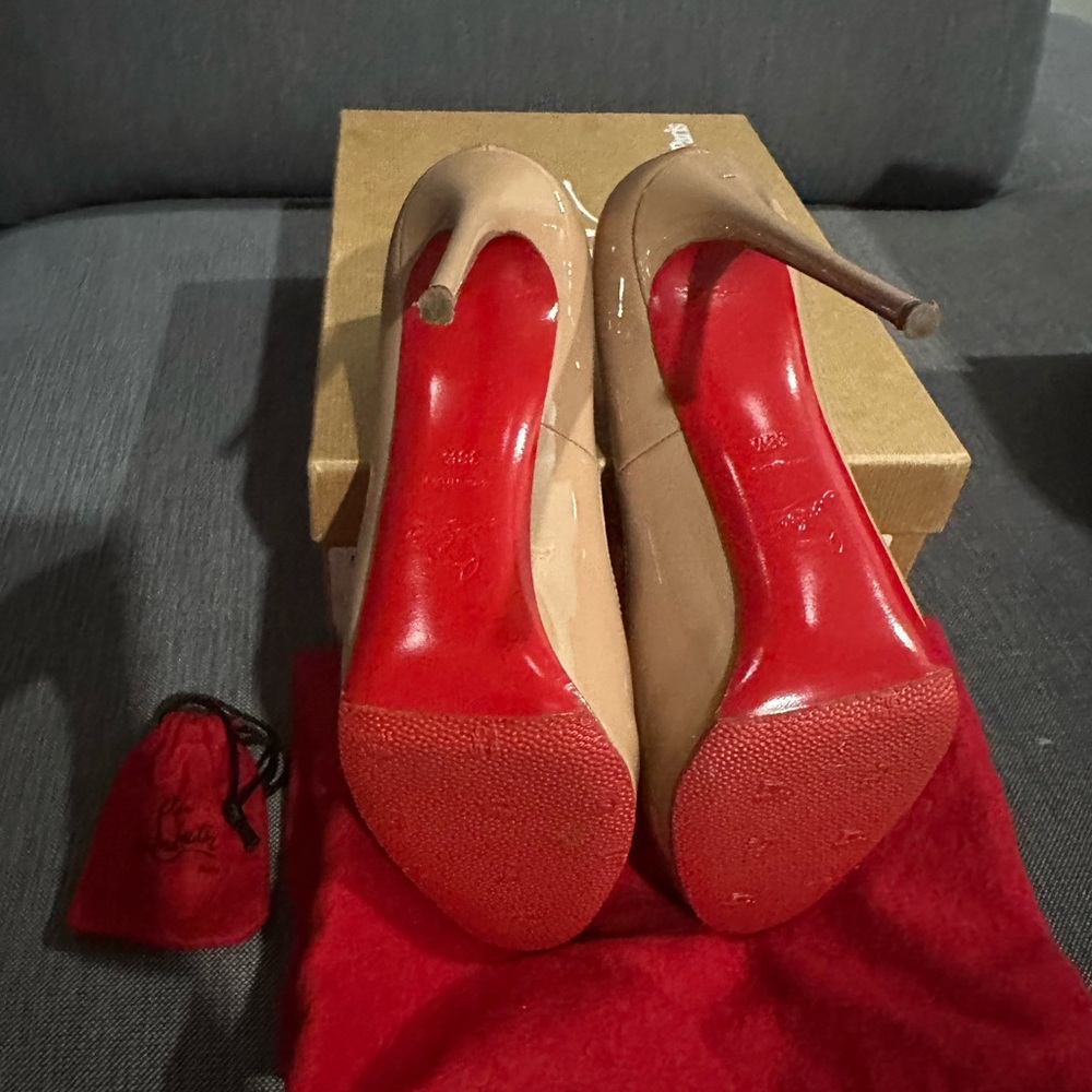 Christian Louboutin Nude Heels with Red Soles